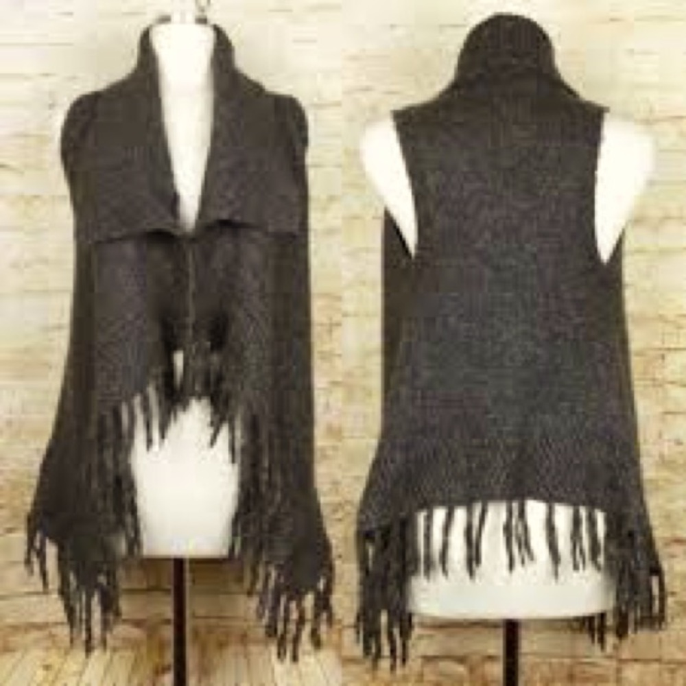 Romeo & Juliet Army Green Wool Blend Sweater Vest Shawl Collar Size Small